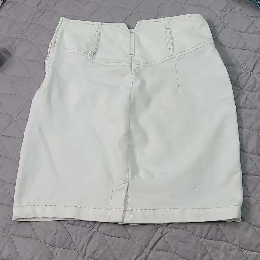 Free People white stretch denim skirt size 4